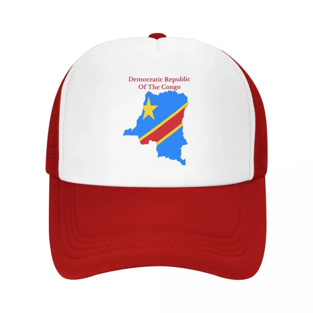 Custom Democratic Republic Of The Congo Flag Map Trucker Hat for Unisex Women Adjustable Adult Baseball Cap Hip Hop Dad Hat