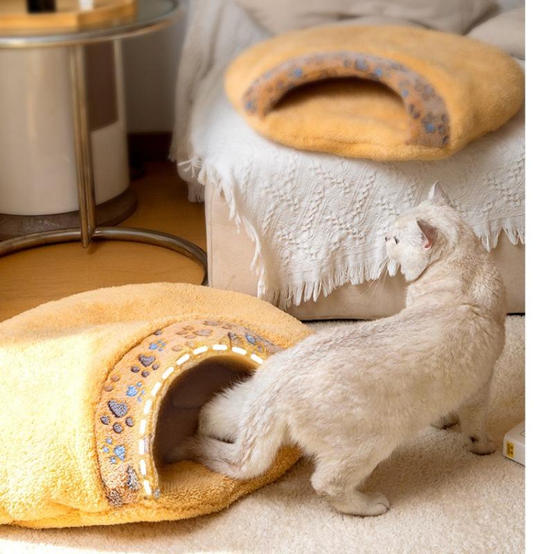 Cat nest winter warm closed cat sleeping bag universal in all seasons winter small kennel thickened removable washable mat