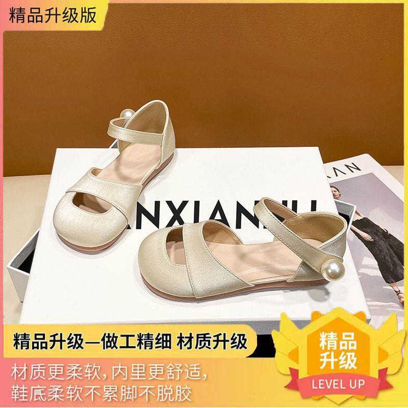 

Korean version of girls princess shoes, foreign summer new children s sandals, bag head girls leather shoes, girls sandals, children s shoes 23 yards inner length 15cm