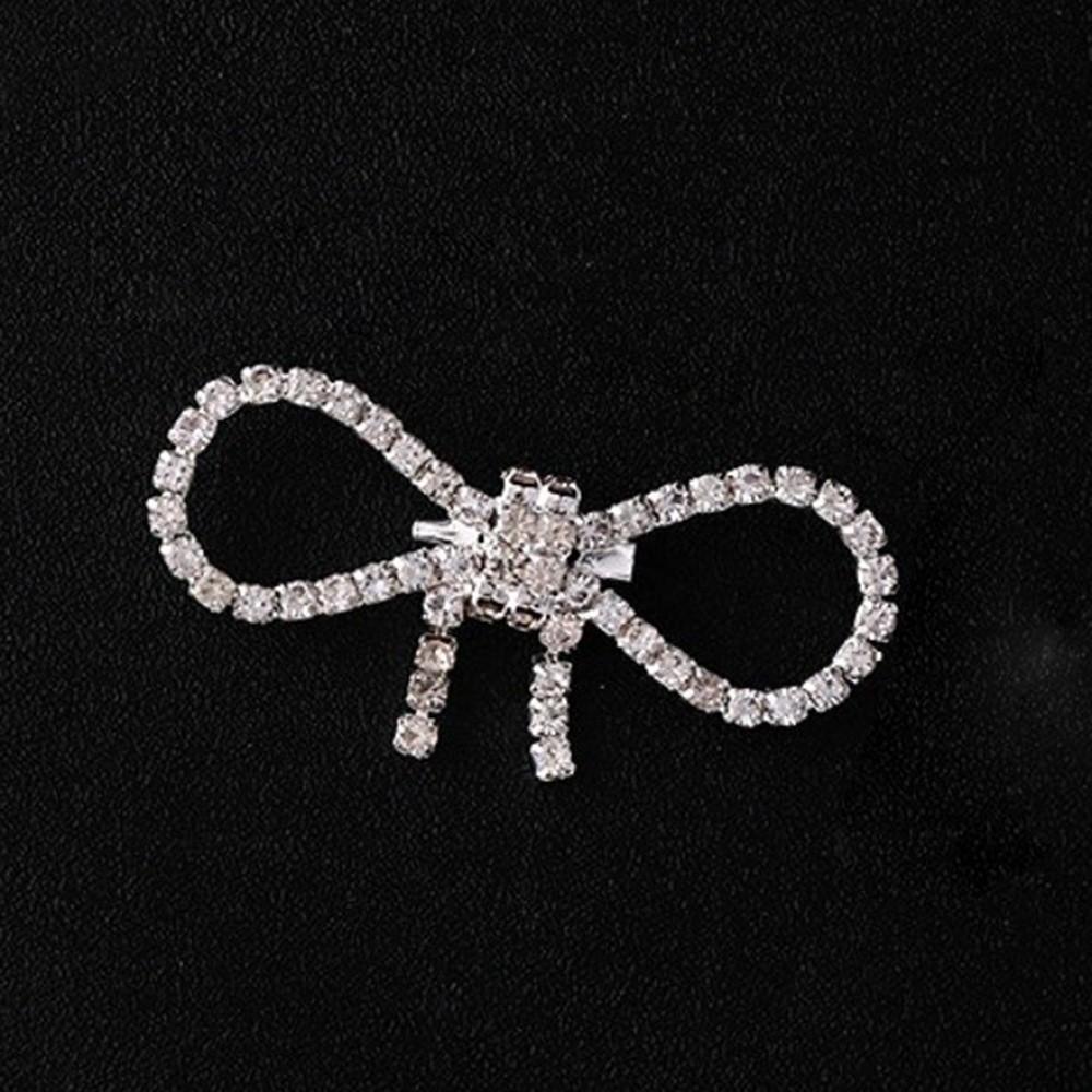 Fashion Elegant Bowknot Brooches Rhinestone Sparkling Brooches Jewelry Pin Fastener Clothing Fixing Pins Women Dress Decoration
