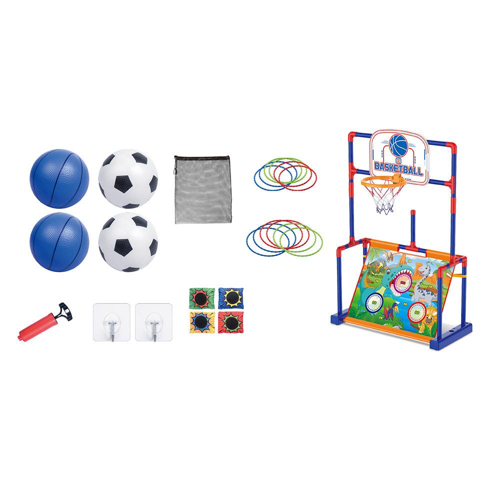 4 in 1 leuchtender mobiler Basketball-Fußballständer, Kinderballsport-Spielzeuganzug