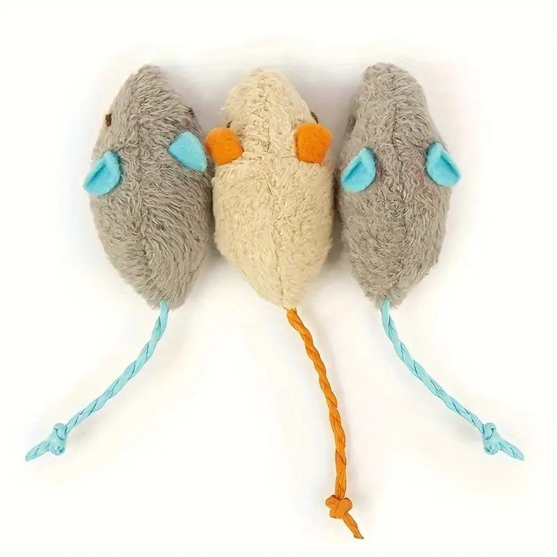 

3/7PCS Interactive Plush Rat And Cat Toys With Durable Linen Perfect For Small Breeds Safe For Indoor Play