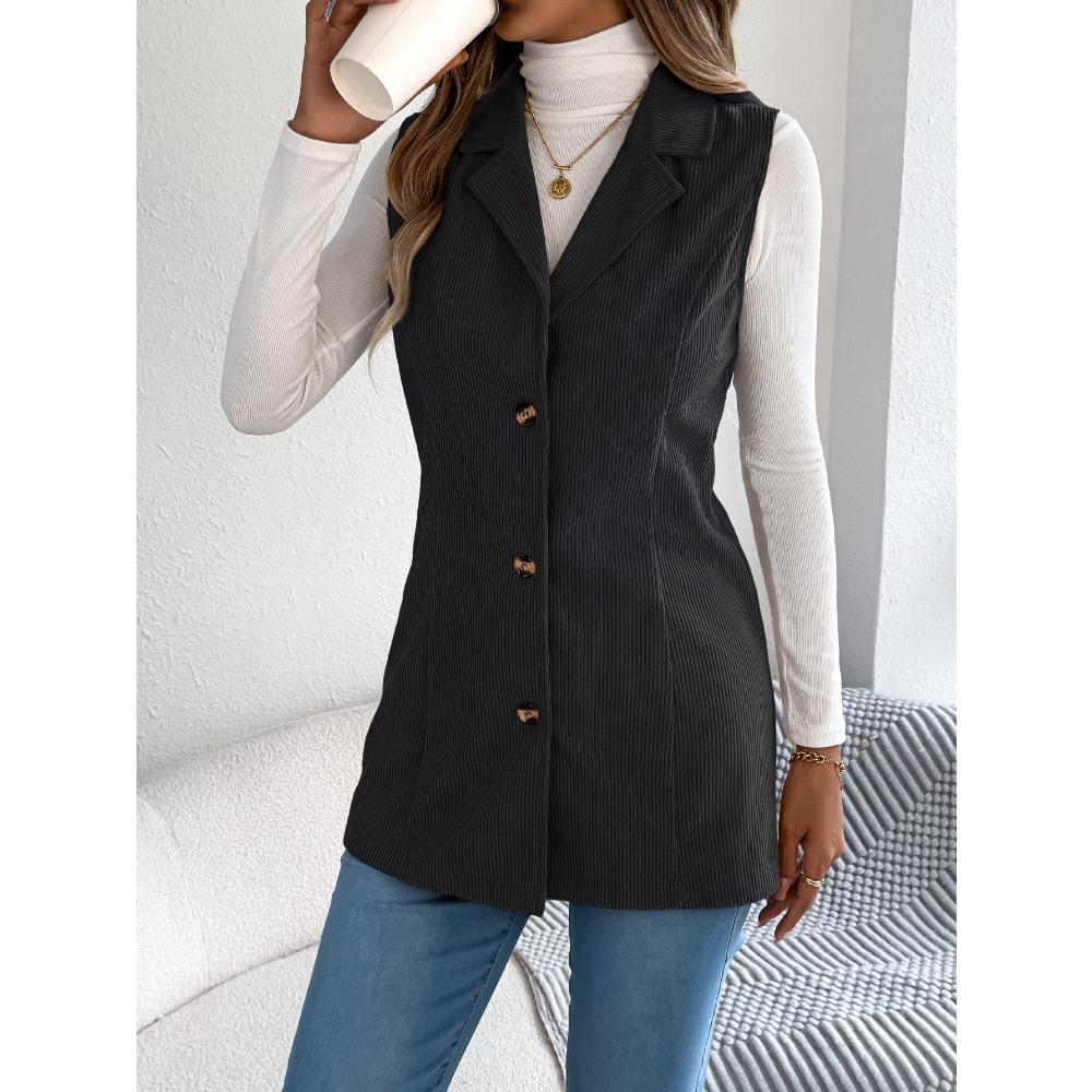 

Женский повседневный однобортный костюм с воротником и жилетом для осени и зимы XL