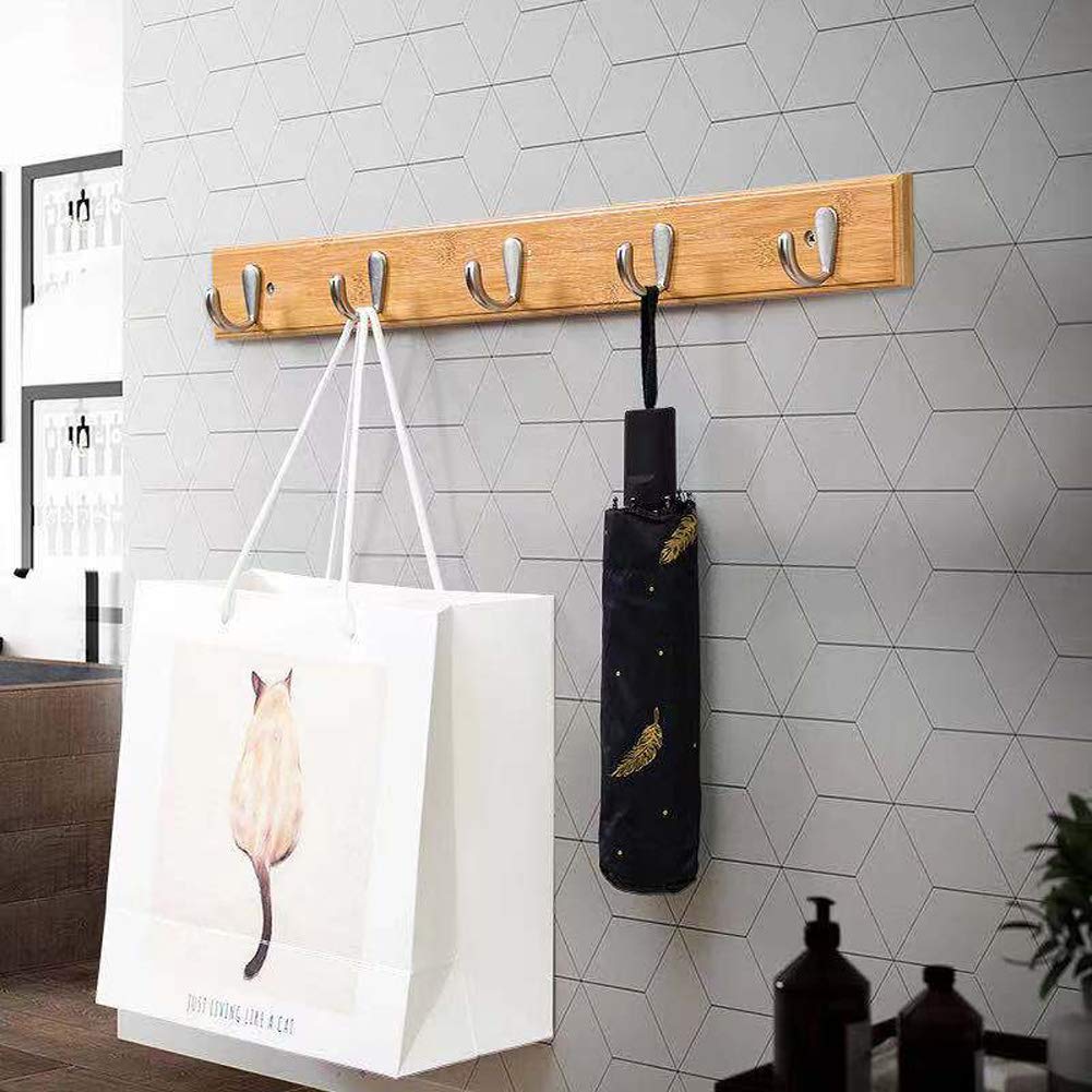 MDKDKDL Wall Longer Semicircular Wall Made of Natural Hat Clothes Capacity 7 Hanger, Design, Hooks, Wall-Mounted Hanger, Bamboo, Organizing, Hook,