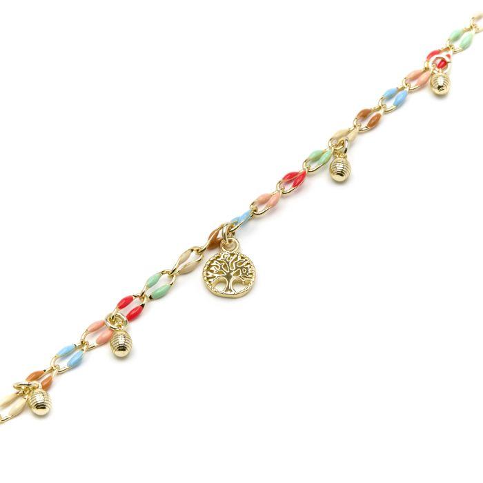 Bracelet - LUXENTER - Ximue - Argent 925 - Or Jaune 18k - Laque Multicolore