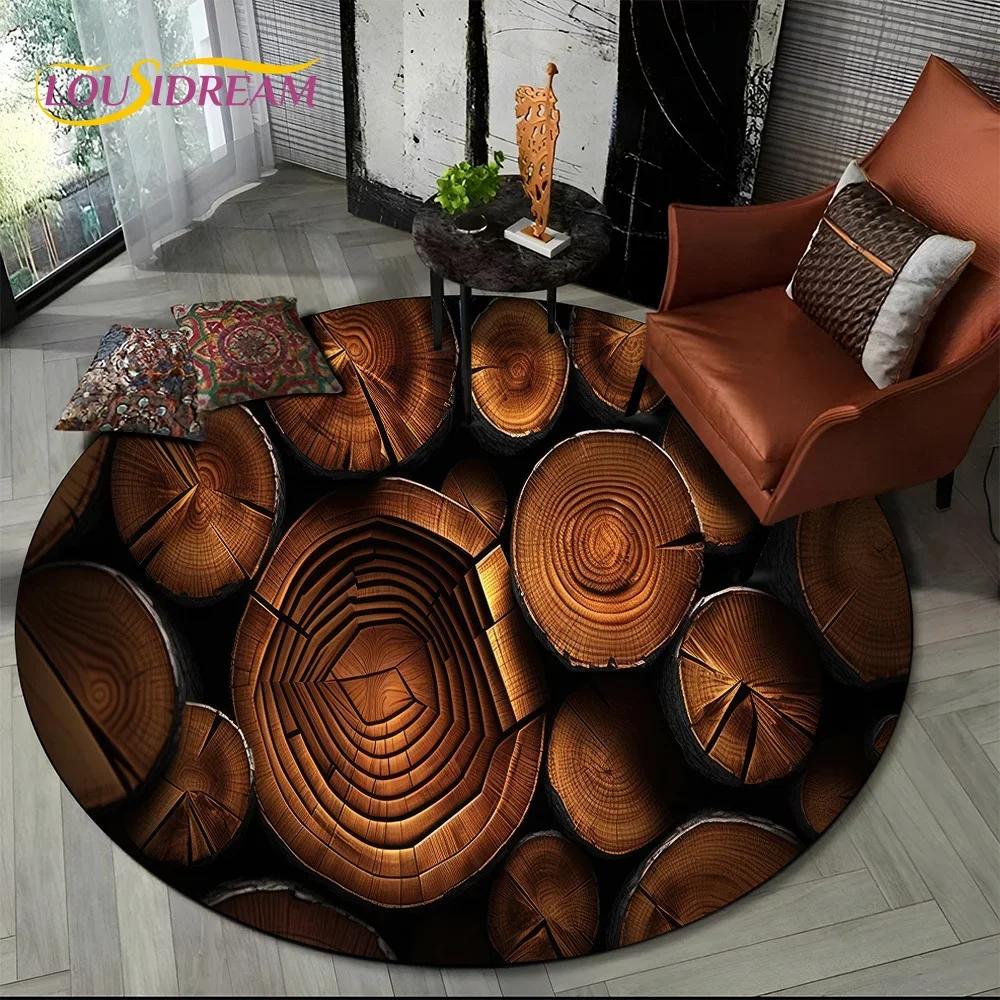 Latest 3D Color Wood Grain Lines Round Area Rug,Carpet Rug for Living Room Bedroom Sofa Child Playroom Decor,pet Non-slip Gift
