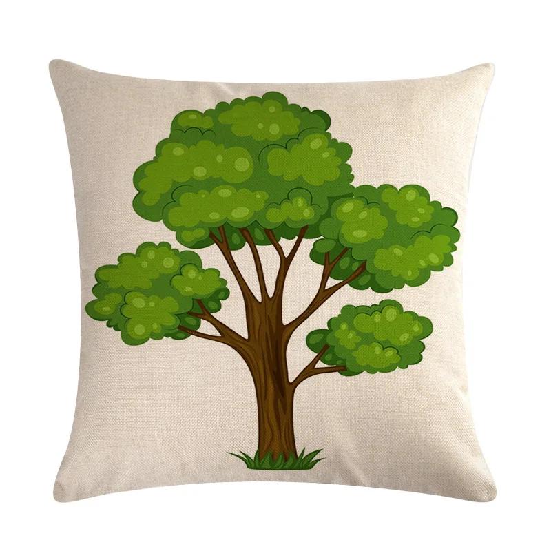 Tropical Rain Forest Banana Tree Coconut Tree Linen Pillowcase Office Sofa Leisure Decoration Cushion Cover