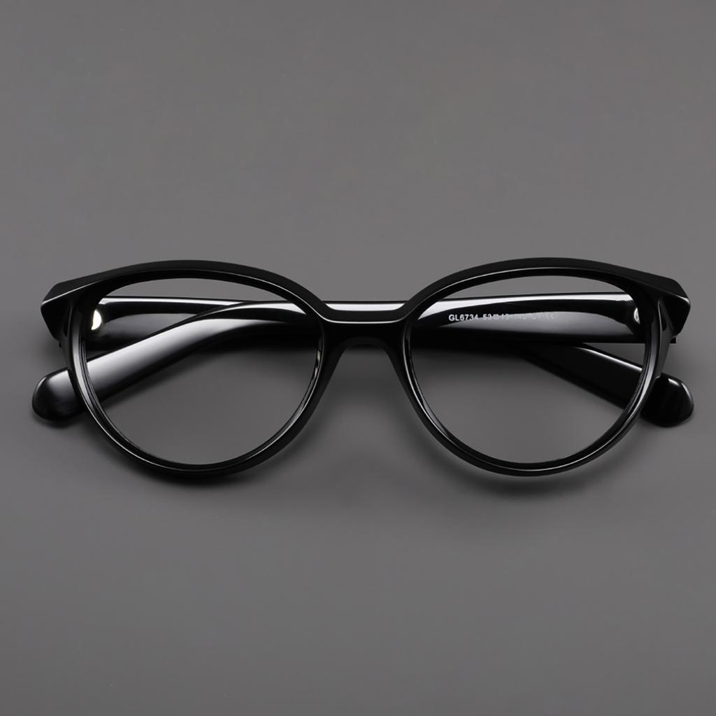 Retro Cat Eye Korean Women's Glasses Frame Luxury Acetate Frame Round Vintage Style Eyeglass Frames Transparent Eyewear Women