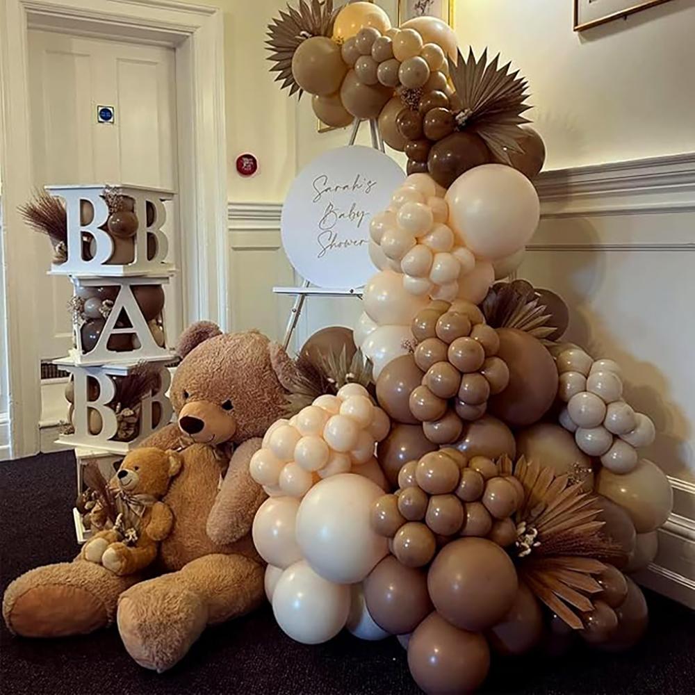 Khaki Balloons Arch Nude White Ballon Garland Kit Brown Theme Birthday Party Baby Shower Gender Reveal Wedding Decoration Globos