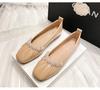 2024 Shoes for Women Fashion Flat Shoes Pearl Casual Boat Shoes Comfortable Fashion Leather Slip-on Loafers