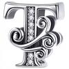 Charms Letter T 925 Pendant Bead S925 Zircons Letter