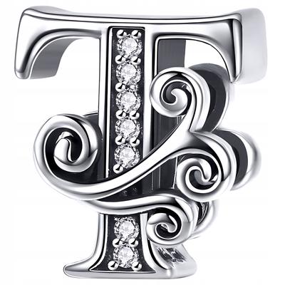 Charms Letter T 925 Pendant Bead S925 Zircons Letter