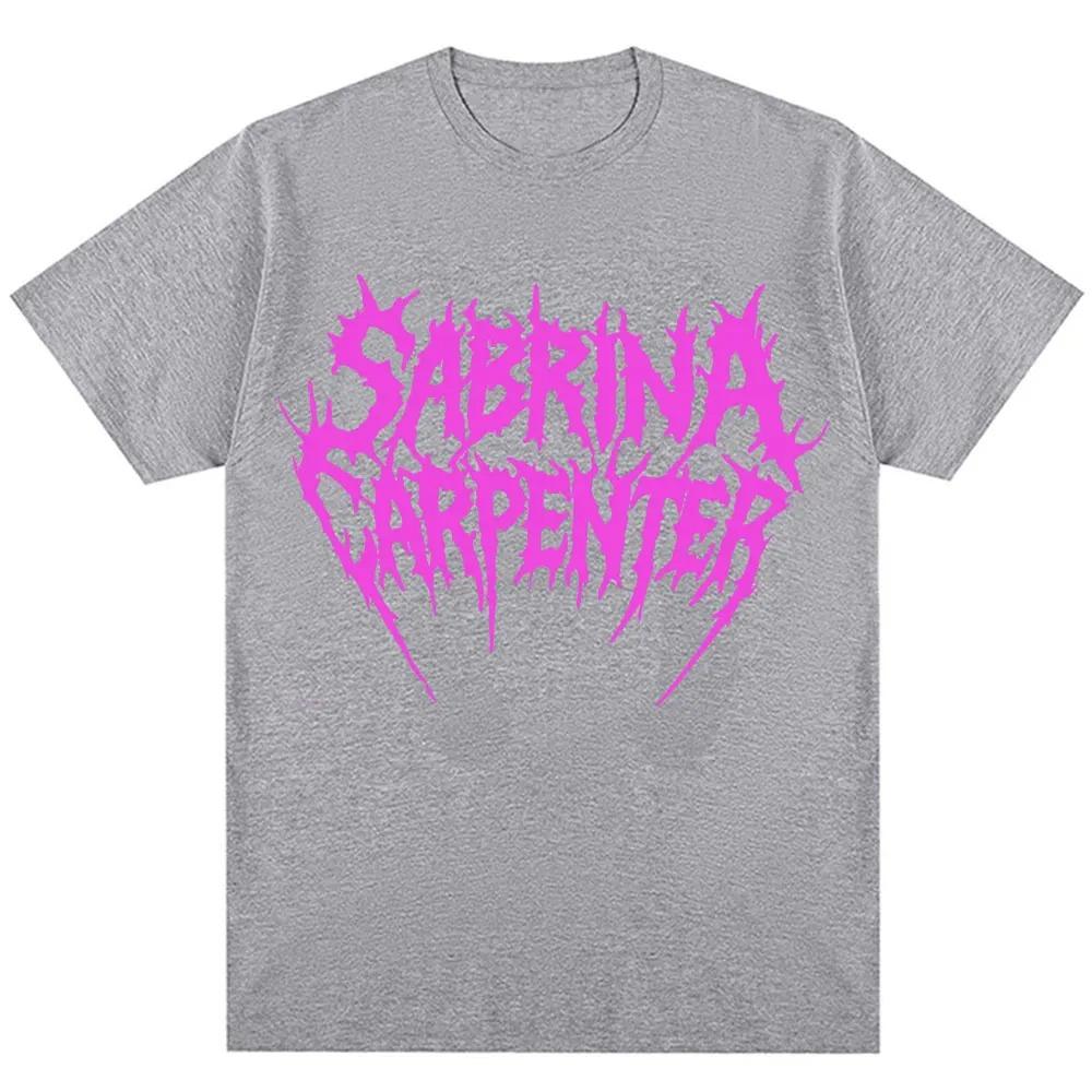 Unisex Damen Vintage Mode Hohe Qualität T-Shirt Sängerin Sabrina Carpenter Musik Y2k T-Shirt Oversized Baumwolle Rosa Logo T-Shirts Geschenke