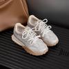7CM inner height increase leather German training shoes 2025 early spring platform versatile polished Forrest Gump shoes casual sports shoes wom