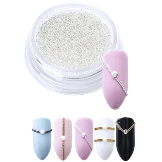 0,4 mm 3D DIY Mikro Stålkulor Enfärgad Nagelkonst Dekorationer Mini Charm Nitar