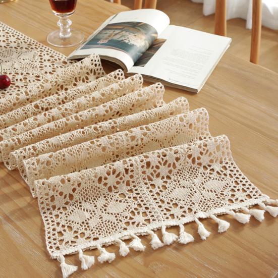 Aleer de masă cu ciucuri design gol în stil boho husă de masă pentru decorațiuni rustice de fermă acasă