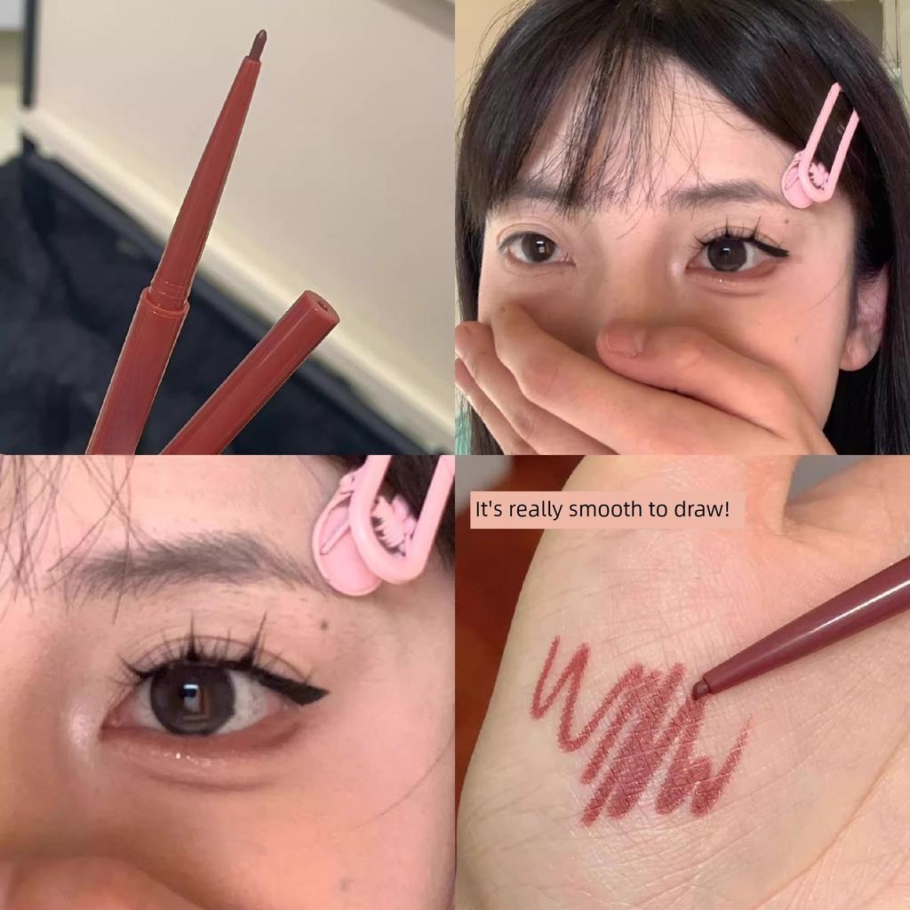 Rose Pink Mucous Membrane Color Rabbit-Eye Eyeliner Pen That Doesn'T Smudge, Waterproof, Sweat-Proof, Long-Lasting, Beginner-Friendly Eyeliner Pen