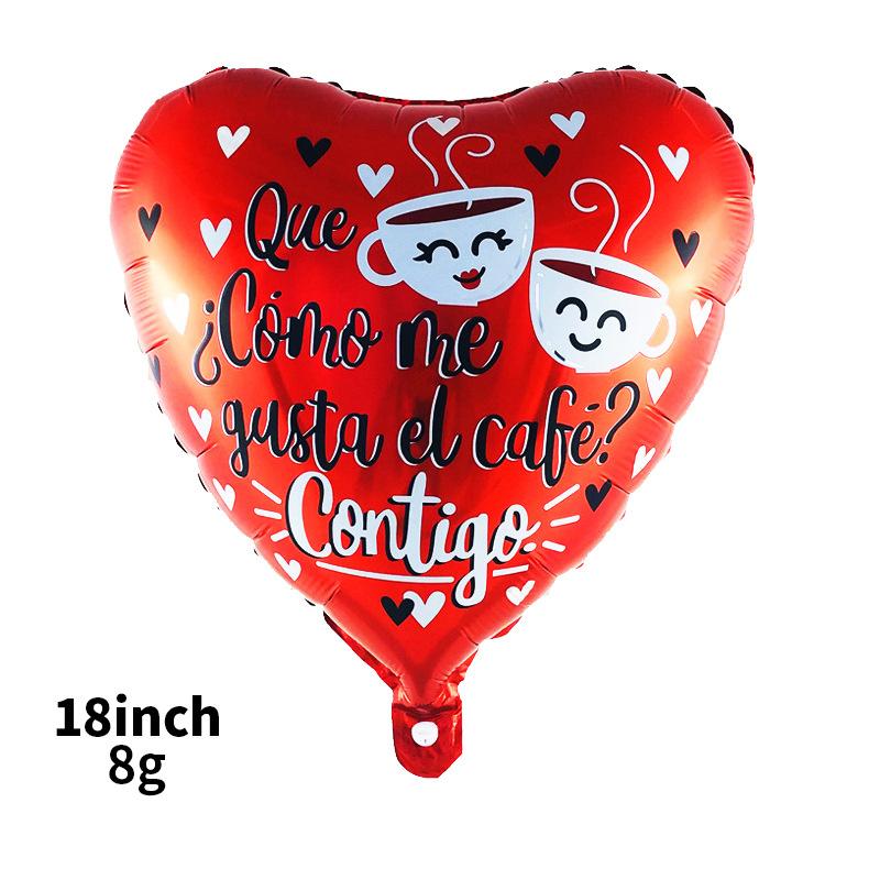 Spanish Balloon 18 Inch Valentine'S Day Love Balloon Spanish Heart-Shaped Aluminum Film Balloon Decoration