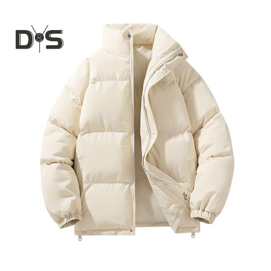 

Мужское осеннее хлопковое пальто с высоким воротником, длинными рукавами, застежкой-молнией, ветрозащитным пальто с карманами, застежкой-молнией, эластичным подолом, однотонная стеганая верхняя одежда M абрикосовый