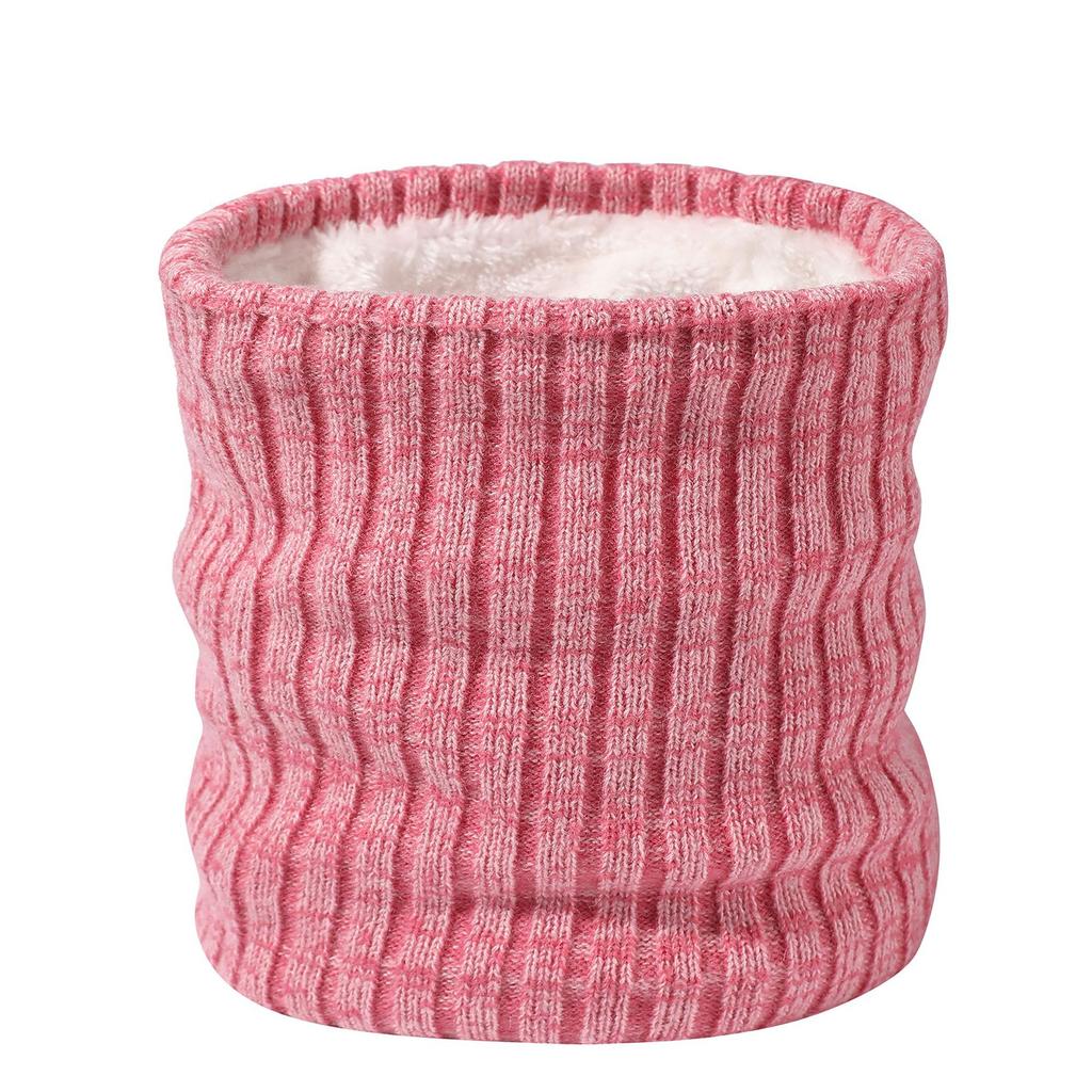 Men and Women's Autumn and Winter Solid Thicken Warm Neck Gaiter Couple's Fashion Striped Knitted Woolen Fleece Lined Neck Warmer