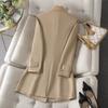 Autumn Spring Jacket Women Long Blazer Khaki Coffee Black Office Ladies Formal Jacket Business Work Wear Coat Female Outerwear