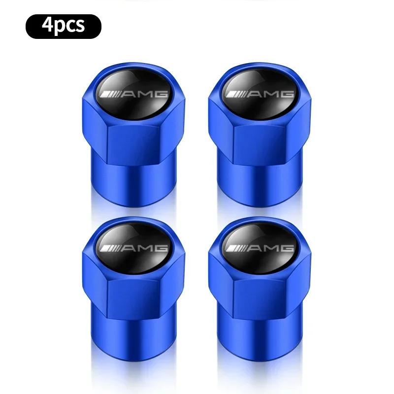 Car Sticker 4pcs Car Tire Valve Caps Emblem Metal Cap Case For Mercedes Benz B/C/E/S Class A Class C200L GLC GLE CLA Accessories