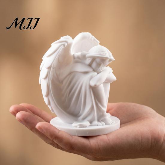 Retro Desktop Decorations 3D Printed Sleeping Angel Ornament, Minimalist Figurine Cute Decor Decor, Aesthetic Sculpture for Home Office Shelves