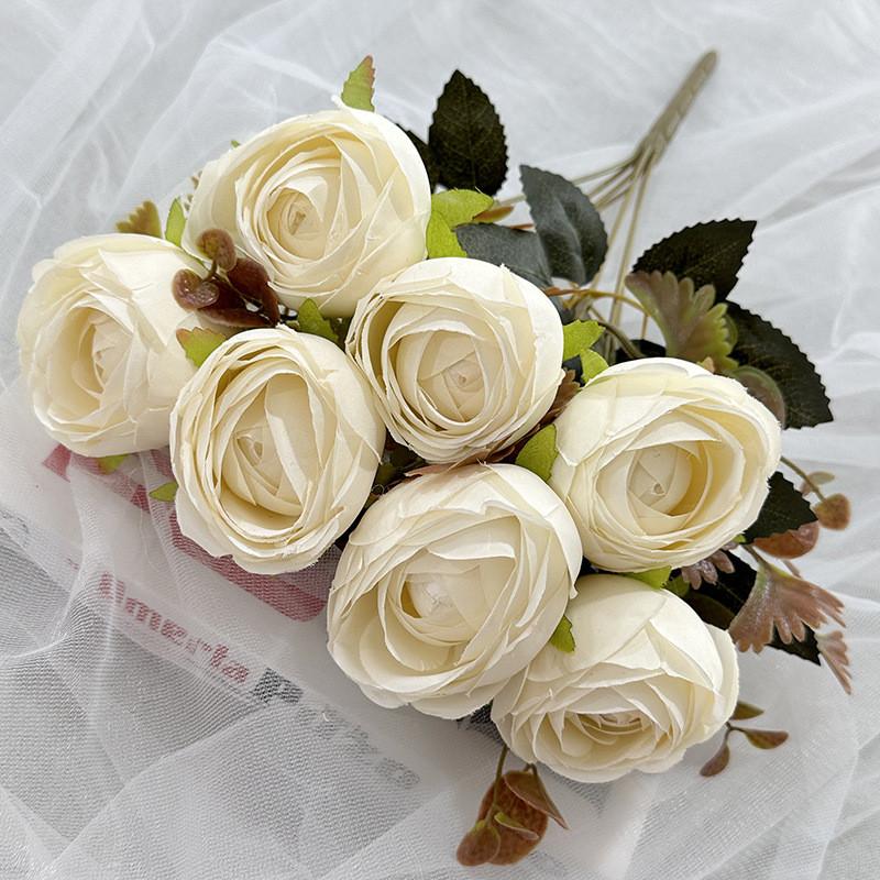 Artificial Rose Bouquet For Wedding Decor And Photography Props With Silk Fabric Material