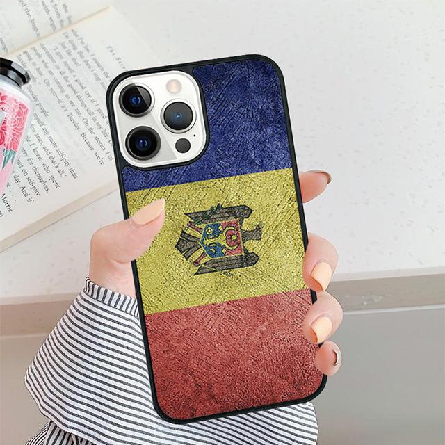 Bandeira da Moldávia Passaporte Moldávio Mapa da Bandeira Capa de Telefone Para iPhone 17 Air 16 15 14 plus 11 12 13 Pro max Capa Shell coque