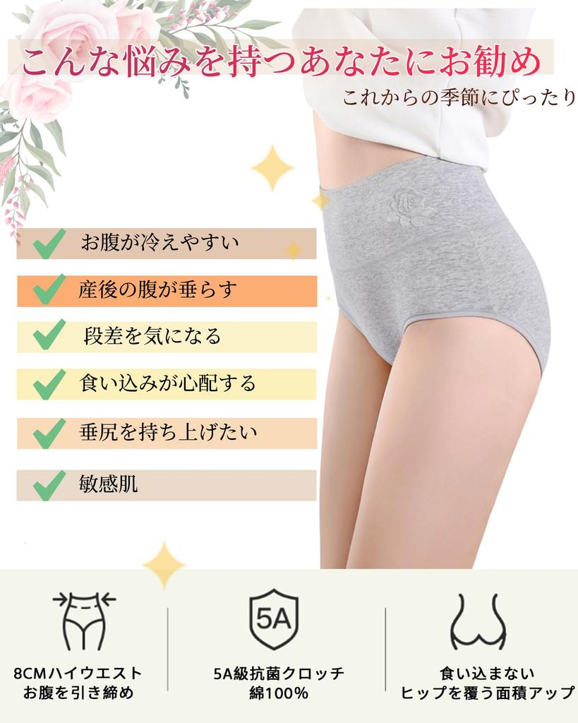 VICHERIA Pure Breathable and Flattering Deep Postpartum Pelvic Shapewear Women's High-Waisted Panties, Cotton, Stretchy, Panties, Coverage, Support,