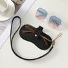 Hanging Neck PU Leather Glasses Bag Sunglasses Pouch Sunglasses Eyeglass Bag  Outdoor