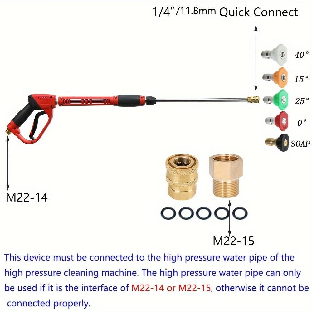 5000PSI 3-in-1 Pressure Washer Gun with Extension Wand, 5 Nozzles & M22 Adapter, 40-inch for Car/Garden/Watering