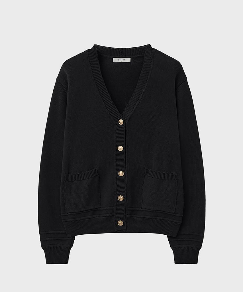 Noirer For Woman Lux Cotton Classic Cardigan (Black)