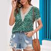 Blouses & Shirts - Summer Women's Floral Lace Splice Shirt, European & American Style Casual Blouse Top Women