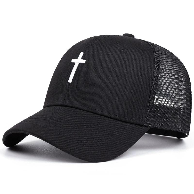Gorras de Béisbol de Malla con Bordado Cruzado Unisex Gorra Hip Hop Primavera Verano Exterior Ajustable Sombreros Casuales Sombrero Protector Solar