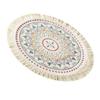 Placemat Cotton Polyester Round Soft Comfortable Woven Placemat with Tassels for Kitchen Decor C S