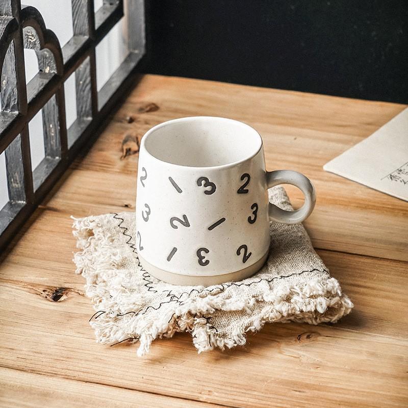 

Japanese Style Ceramic Mug Retro Milk Coffee Cup Unique Breakfast Cup Creative Couple Mug for Home Use 400ml