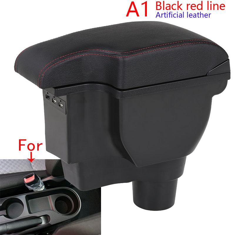 For Kia Rio 4 Armrest For Kia Rio X X-Line Car Armrest Auto Storage Box Car Accessorie Retrofit parts Interior details 2018-2022 A1 Black red leather