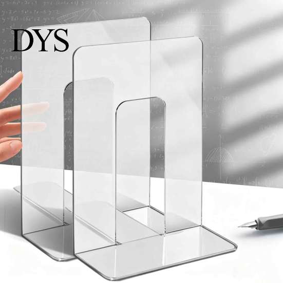 Office Desk Accessories for Book Clear Acrylic File Holder, L-Shaped Organizer, Sturdy Desktop Plastic Dividers Folder Rack, Documents Magazines
