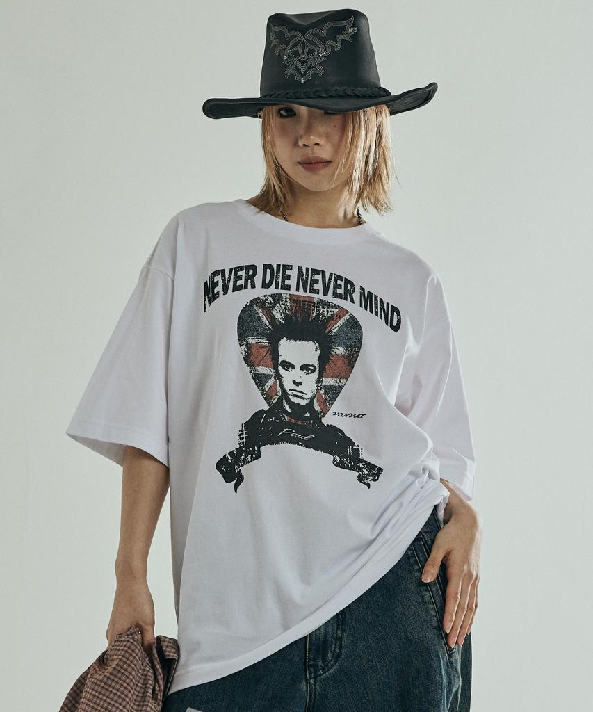 VONVAT Never Die Graphic Short Sleeve T-Shirt (White)