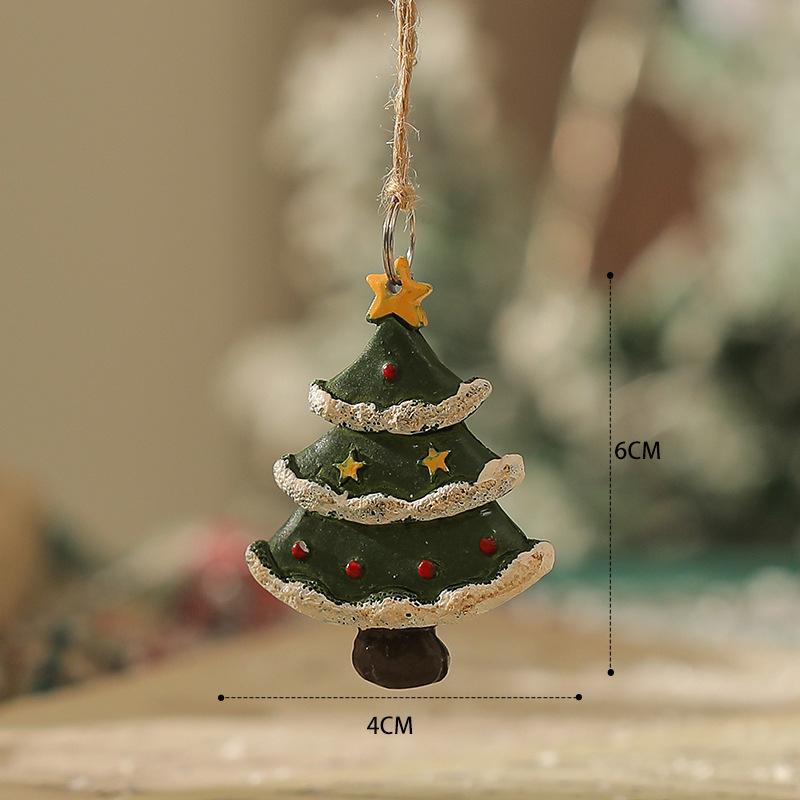 American Retro Christmas Snowman Cane Resin Pendant for Tree Decoration