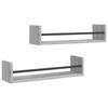 VidaXL Étagères murales avec barres 2 pcs sonoma gris 60x16x14 cm 835437