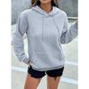 Damen Kapuzenpullover Langarm Lockerer Schnitt Einfarbige Lässige Pullover-Oberteile