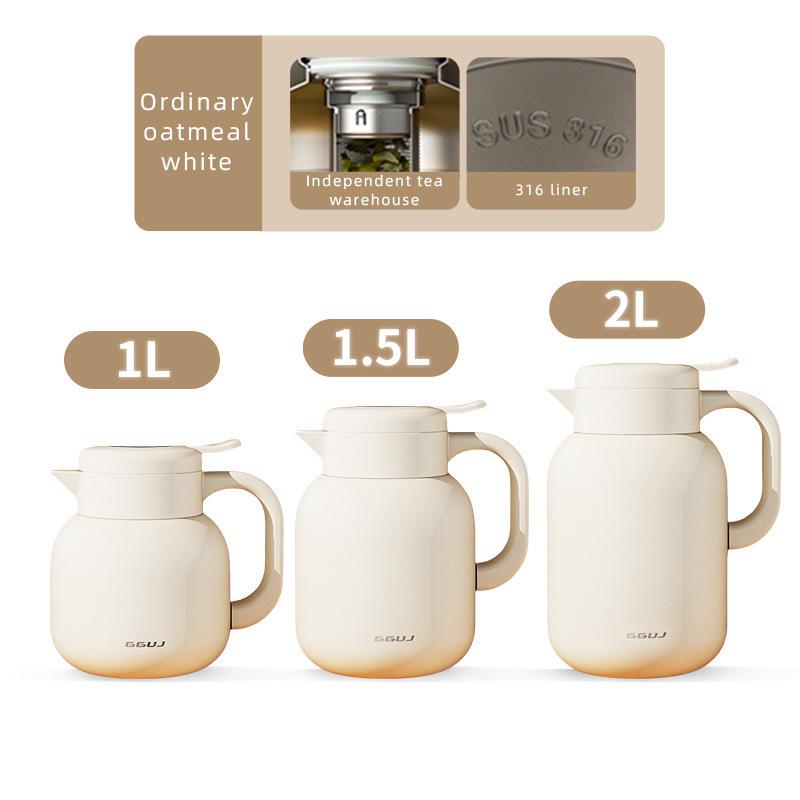 316 Stainless Steel Insulated Water Bottle with Tea Separator, Large Capacity