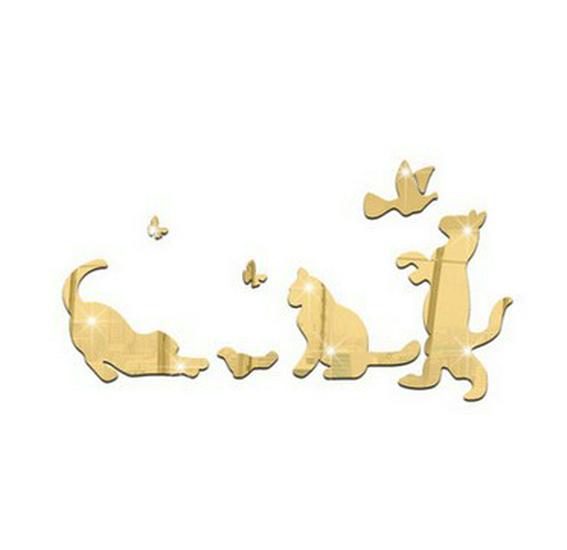 JM025-031 Drei Kätzchen 3D Glänzende Spiegelaufkleber