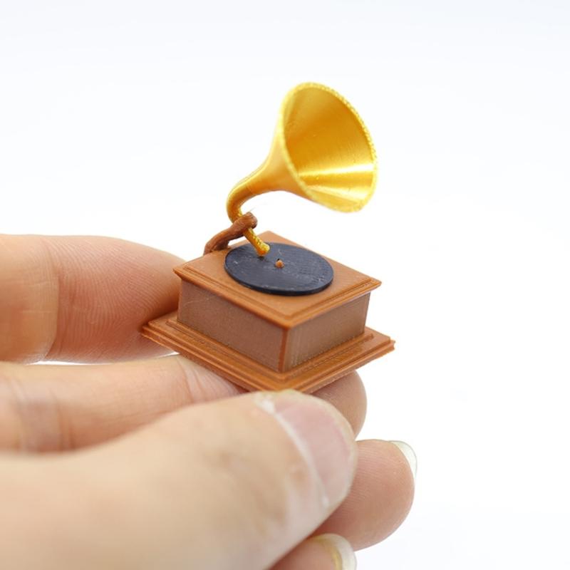 Retro Miniature Record Player Dollhouses Model for Retro Record Player Artistic Detail