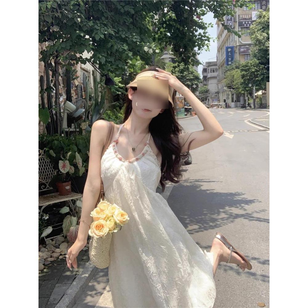 

Women s Thai Style Halter Neck Backless Tea Dress - Summer Long Skirt S (fits up to 45kg)