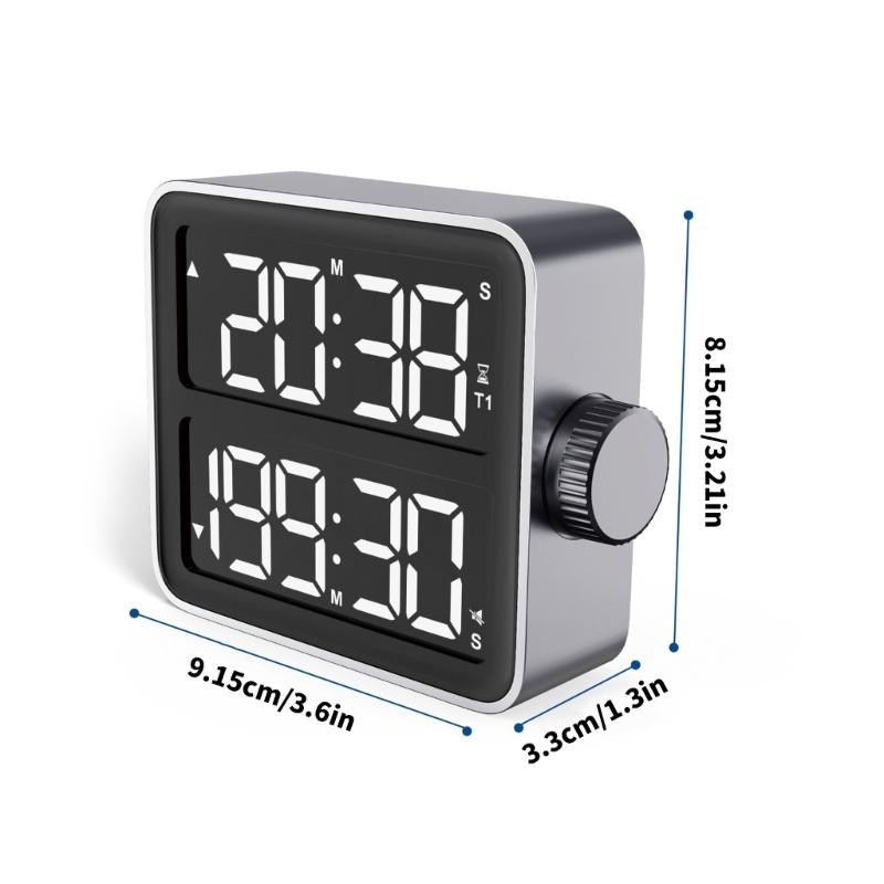 USB Charging Digital Timer With Double Screen LED Display Countdown Magnetic Back Adjustable Volumes For Cooking Workouts