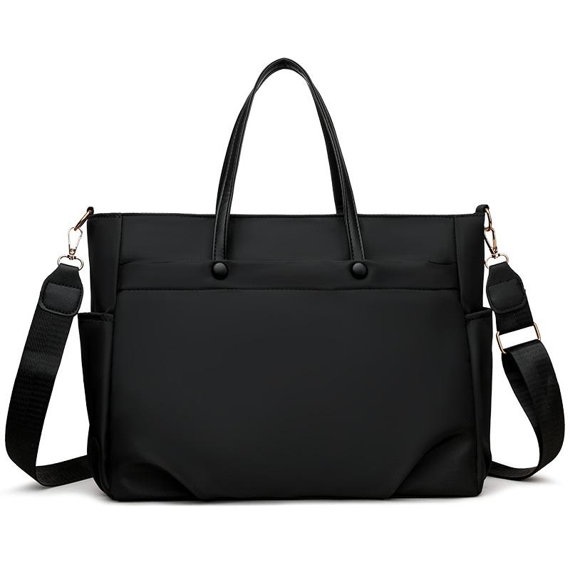 Women Waterproof Laptop Bag Large Capacity Versatile Briefcase Solid Color Leisure Sling Bag Business Meeting Travel Handbag