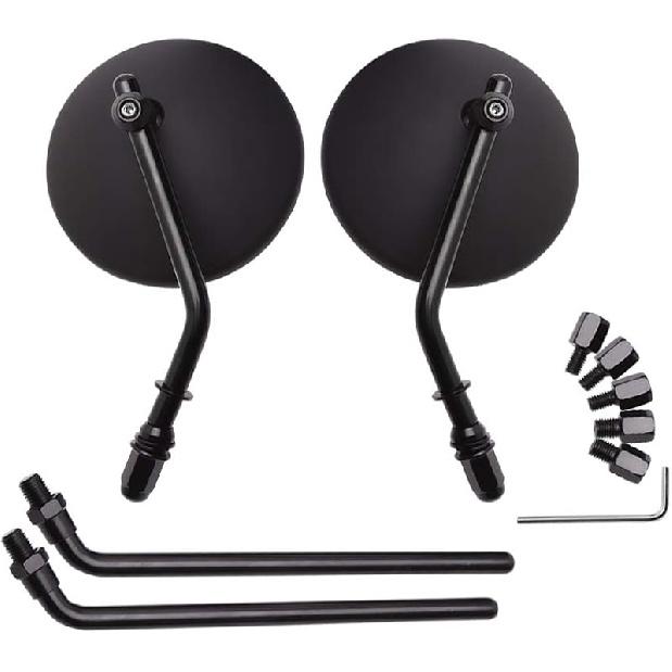 DREAMIZER 3" Motorcycle Handlebar Mirrors Black Round Rear View Side Mirrors Universal 8Mm 10Mm Compatible With Sportster 883 1200 Softail Dyna ATV